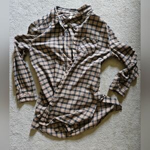 I Love Brown Checkered Flannel Shirt